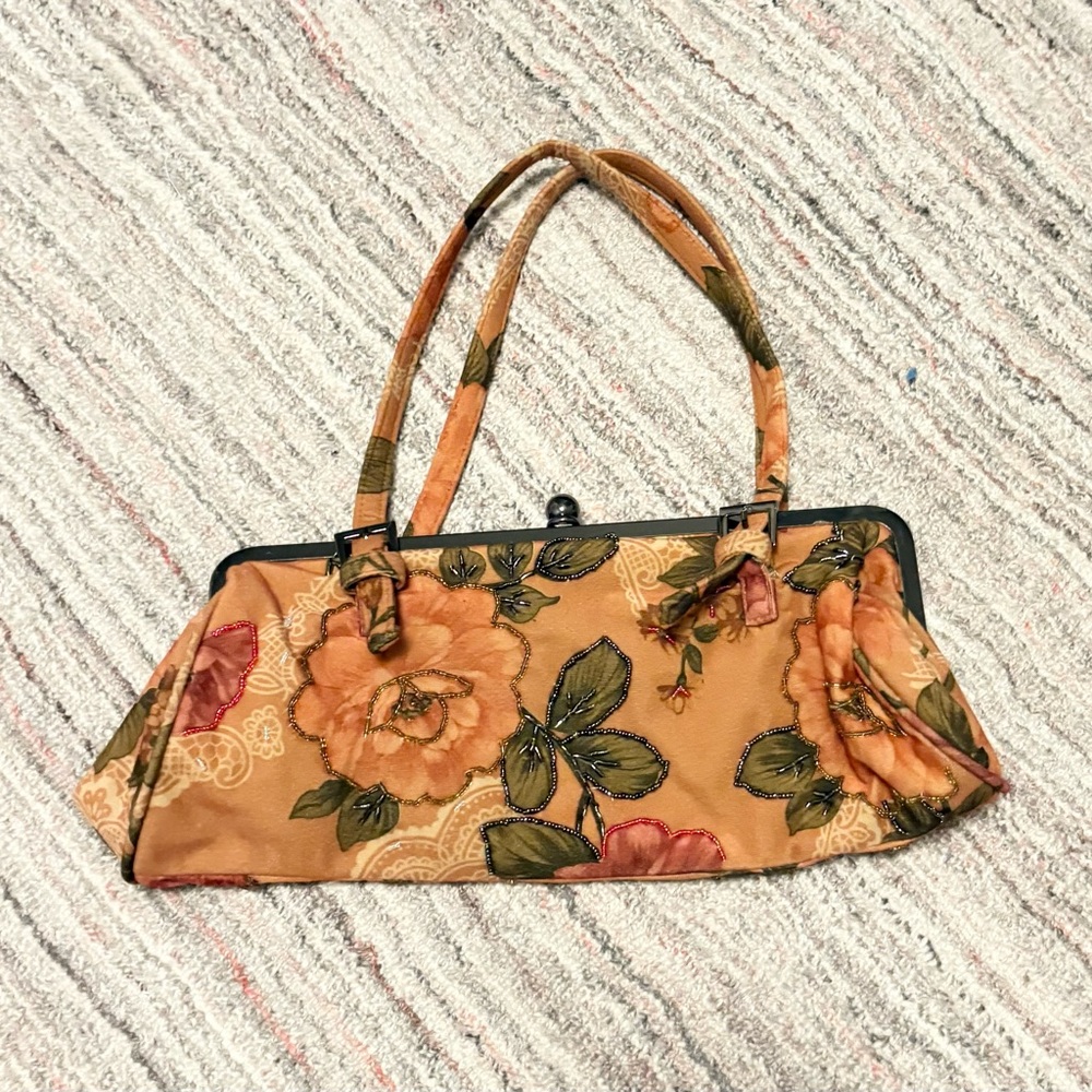 Beaded Floral Nuetral Women's Mini Bag
